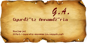 Gyurátz Annamária névjegykártya